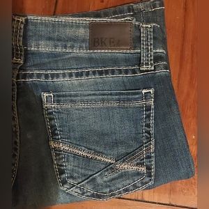 BKE Jeans Womens 27R Stella Low Rise Bootcut Distressed Blue Denim Pants. #75